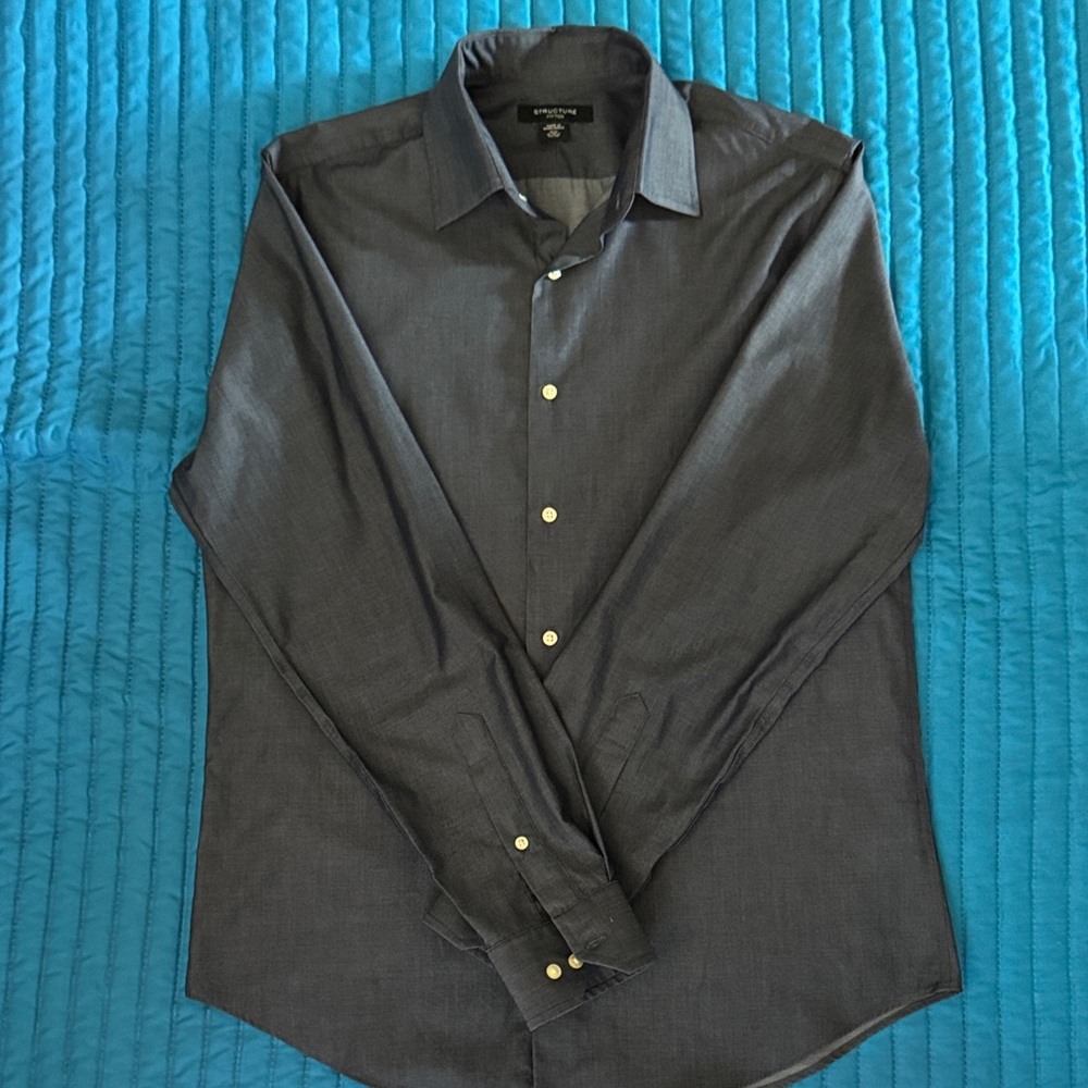 Structure Dark Gray Dress Shirt